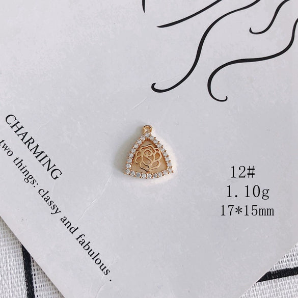 Wholesale Jewelry Accessories Copper Zircon Inlaid Star Bow Four Leaf Clover Hollow Pendant