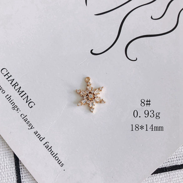 Wholesale Jewelry Accessories Copper Zircon Inlaid Star Bow Four Leaf Clover Hollow Pendant