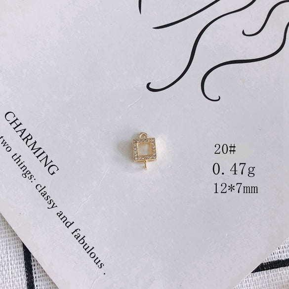 Wholesale Jewelry Accessories Copper Zircon Inlaid Star Bow Four Leaf Clover Hollow Pendant