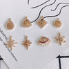 Wholesale Jewelry Accessories Copper Zircon Inlaid Star Bow Four Leaf Clover Hollow Pendant