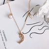 Wholesale Jewelry Accessories Copper Zircon Inlay Flower Moon Hollow Necklace Material