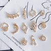 Wholesale Jewelry Accessories Copper Zircon Inlay Flower Moon Hollow Necklace Material