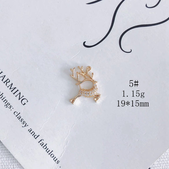 Wholesale Jewelry Accessories Copper Zircon Inlay Flower Moon Hollow Necklace Material