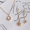 Wholesale Jewelry Accessories Copper Zircon Inlay Flower Moon Hollow Necklace Material