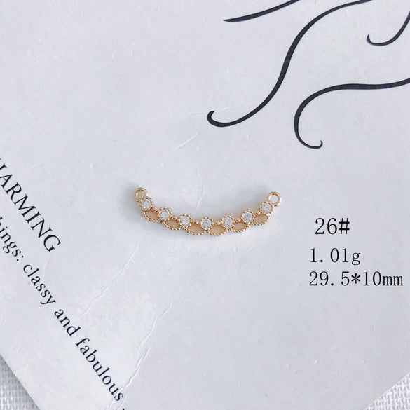 Wholesale Jewelry Accessories Copper Zircon Inlay Flower Moon Hollow Necklace Material
