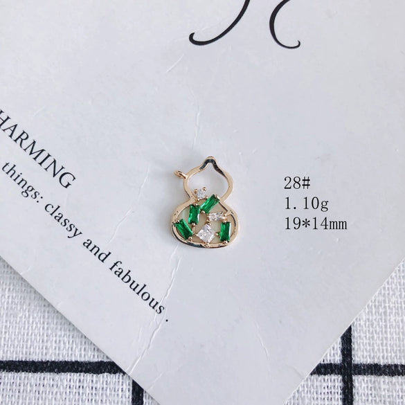 Wholesale Jewelry Accessories Copper Zircon Inlay Flower Moon Hollow Necklace Material