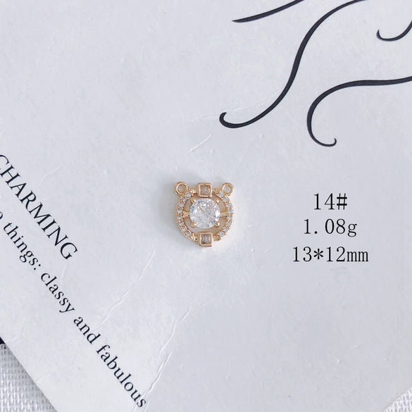 Wholesale Jewelry Accessories Copper Zircon Inlay Flower Moon Hollow Necklace Material