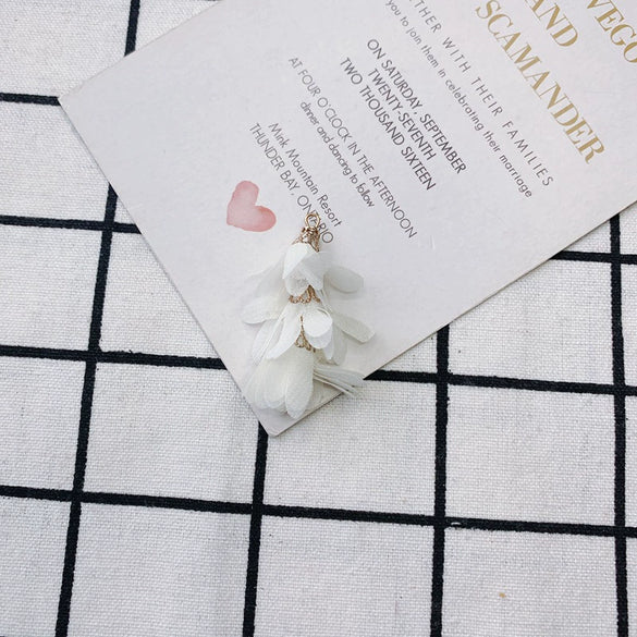 Wholesale Jewelry Accessories Fresh Tassel Small Flower Earrings Pendant Handwoven Fabric Material