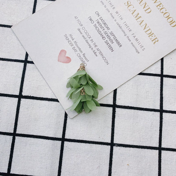 Wholesale Jewelry Accessories Fresh Tassel Small Flower Earrings Pendant Handwoven Fabric Material