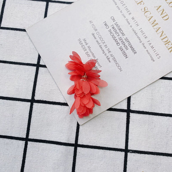 Wholesale Jewelry Accessories Fresh Tassel Small Flower Earrings Pendant Handwoven Fabric Material