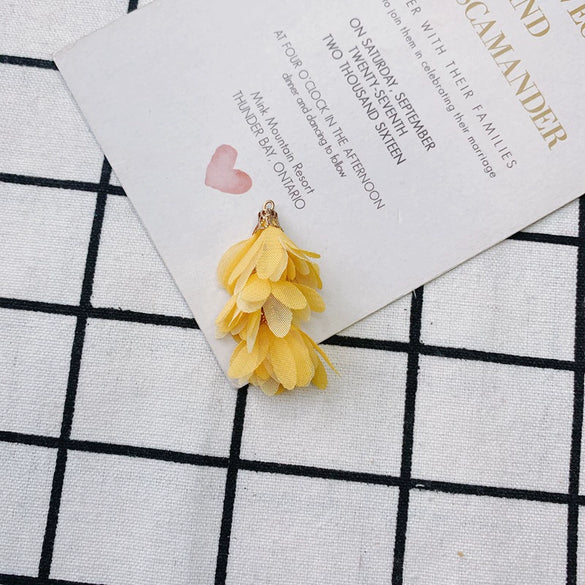 Wholesale Jewelry Accessories Fresh Tassel Small Flower Earrings Pendant Handwoven Fabric Material