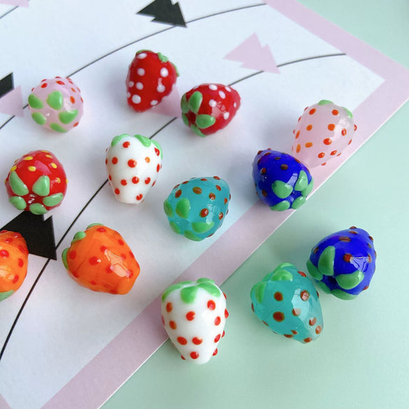 Wholesale Jewelry Accessories Glass Glaze Fruit Shaped Beaded Bracelet Earrings Pendant