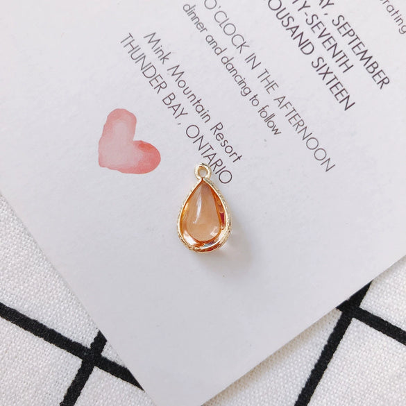 Wholesale Jewelry Accessories Glass Glaze Teardrop Shape Pendant For Bracelet And Necklace