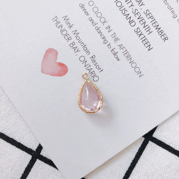 Wholesale Jewelry Accessories Glass Glaze Teardrop Shape Pendant For Bracelet And Necklace