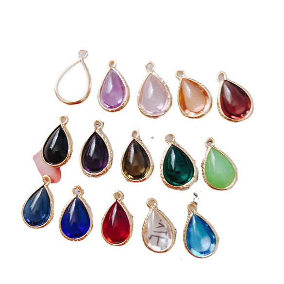Wholesale Jewelry Accessories Glass Glaze Teardrop Shape Pendant For Bracelet And Necklace