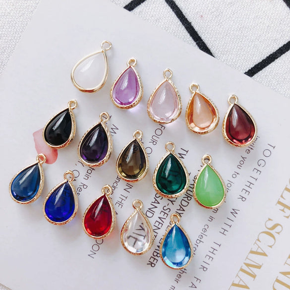 Wholesale Jewelry Accessories Glass Glaze Teardrop Shape Pendant For Bracelet And Necklace