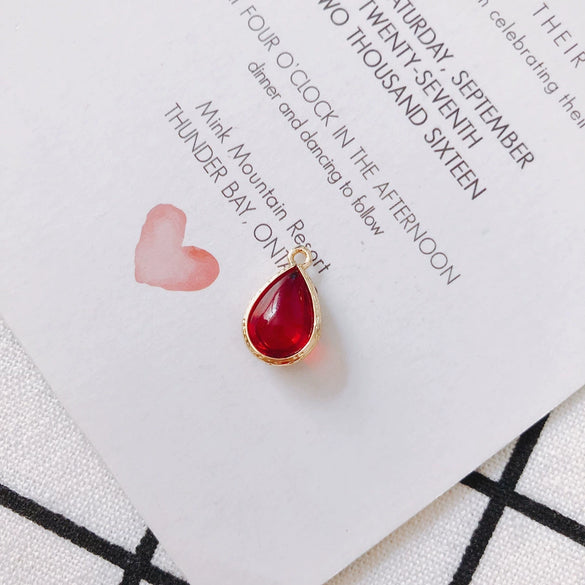 Wholesale Jewelry Accessories Glass Glaze Teardrop Shape Pendant For Bracelet And Necklace
