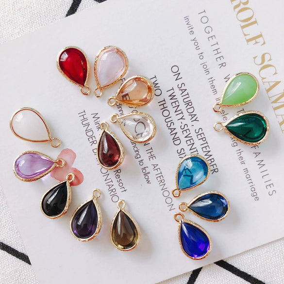 Wholesale Jewelry Accessories Glass Glaze Teardrop Shape Pendant For Bracelet And Necklace