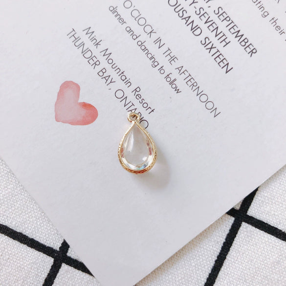 Wholesale Jewelry Accessories Glass Glaze Teardrop Shape Pendant For Bracelet And Necklace