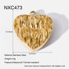 Wholesale Jewelry Accessories Heart Pendant Earring Parts 14K Gold Plated Stainless Steel Vintage Diamond Handmade For Women