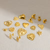 Wholesale Jewelry Accessories Heart Pendant Earring Parts 14K Gold Plated Stainless Steel Vintage Diamond Handmade For Women