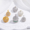 Wholesale Jewelry Accessories Material S925 Silver Inlaid Zirconium Hollow Crown Tassel Cap Pearl Beaded Torus Cap