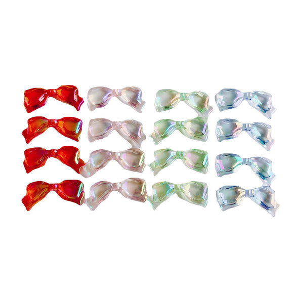 Wholesale Jewelry Accessories Metal Acrylic Resin Transparent Bow Earrings Electroplated