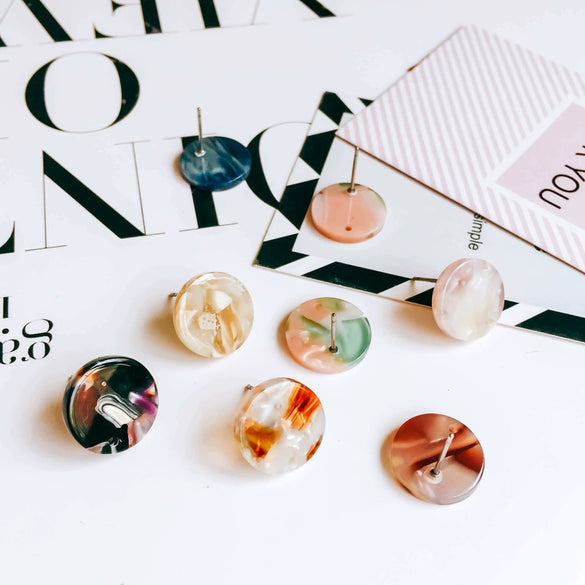 Wholesale Jewelry Accessories Plastic Resin Circle Round Dripping Glue Needle With Hole Pendant Earring Accessories