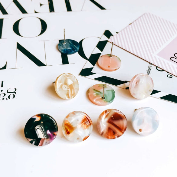 Wholesale Jewelry Accessories Plastic Resin Circle Round Dripping Glue Needle With Hole Pendant Earring Accessories