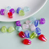 Wholesale Jewelry Accessories Plastic Resin Colorplated Translucent Halo Tulip Bud Straight Hole Beads Electroplated Handmade