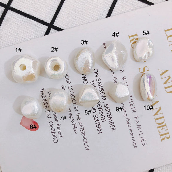 Wholesale Jewelry Accessories Plastic Resin Imitation Pearl Shaped Beads Earrings Hair Accessories With Magic Pearlescent Wrinkle Effect