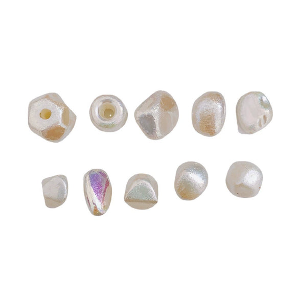 Wholesale Jewelry Accessories Plastic Resin Imitation Pearl Shaped Beads Earrings Hair Accessories With Magic Pearlescent Wrinkle Effect