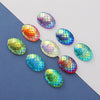 Wholesale Jewelry Accessories Plastic Resin Oval Fish Scales Smooth Plated Ab Colored Diamond Drill