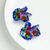 Wholesale Jewelry Accessories Plastic Resin Red Koi Goldfish Pendant Earrings Handmade