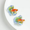 Wholesale Jewelry Accessories Plastic Resin Red Koi Goldfish Pendant Earrings Handmade