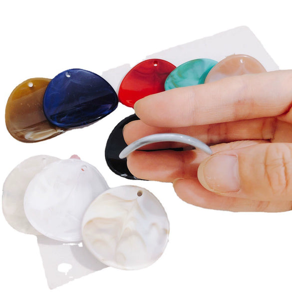 Wholesale Jewelry Accessories Plastic Resin Round Halo Earrings With Holes Pendant