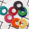 Wholesale Jewelry Accessories Plastic Resin Woven Rattan Hollow Ring Pendant Earrings