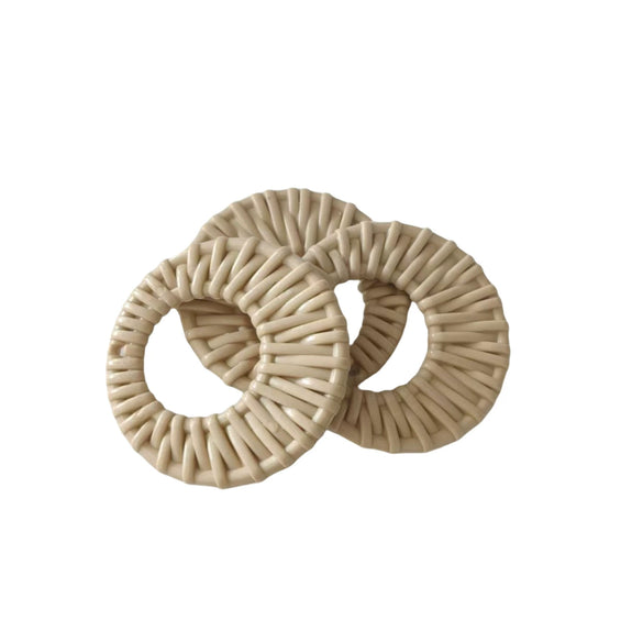 Wholesale Jewelry Accessories Plastic Resin Woven Rattan Hollow Ring Pendant Earrings