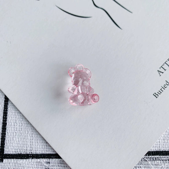 Wholesale Jewelry Accessories Resin Acrylic Transparent Bear Hole Pendant Necklace Material
