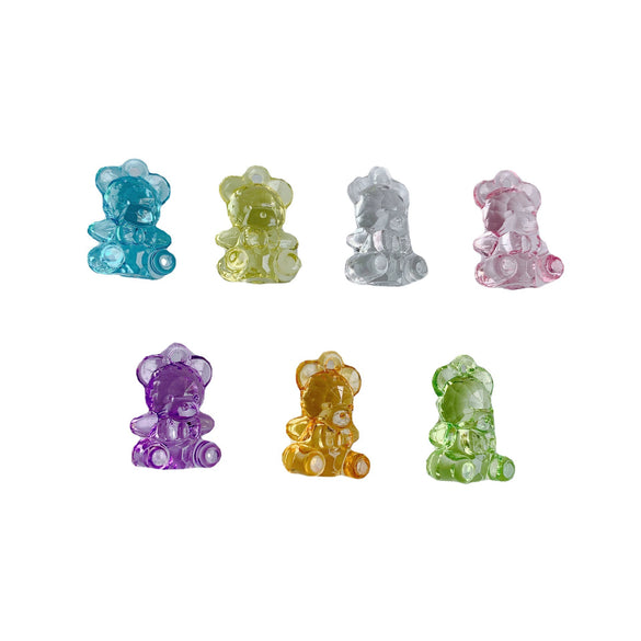 Wholesale Jewelry Accessories Resin Acrylic Transparent Bear Hole Pendant Necklace Material