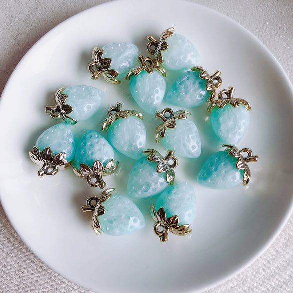 Wholesale Jewelry Accessories Resin Strawberry Inlaid Pearl Pendant Earrings Environmentalfriendly