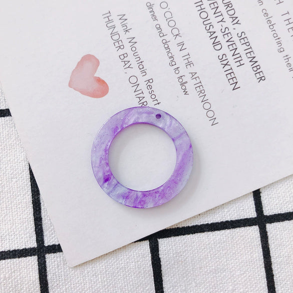 Wholesale Jewelry Accessories Ring Disc Acrylic Acetate Pendant Handmade Earring With Plastic Resin Material And Dripping Glue Process