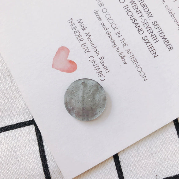 Wholesale Jewelry Accessories Ring Disc Acrylic Acetate Pendant Handmade Earring With Plastic Resin Material And Dripping Glue Process