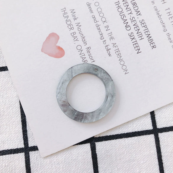 Wholesale Jewelry Accessories Ring Disc Acrylic Acetate Pendant Handmade Earring With Plastic Resin Material And Dripping Glue Process
