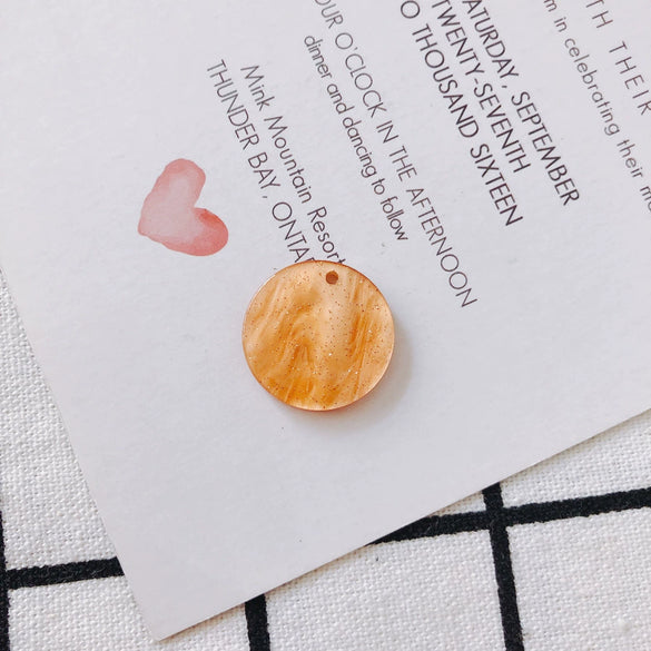 Wholesale Jewelry Accessories Ring Disc Acrylic Acetate Pendant Handmade Earring With Plastic Resin Material And Dripping Glue Process