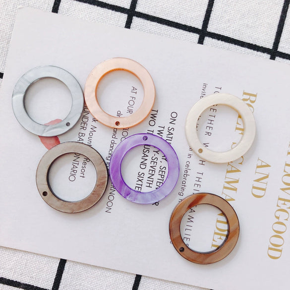 Wholesale Jewelry Accessories Ring Disc Acrylic Acetate Pendant Handmade Earring With Plastic Resin Material And Dripping Glue Process