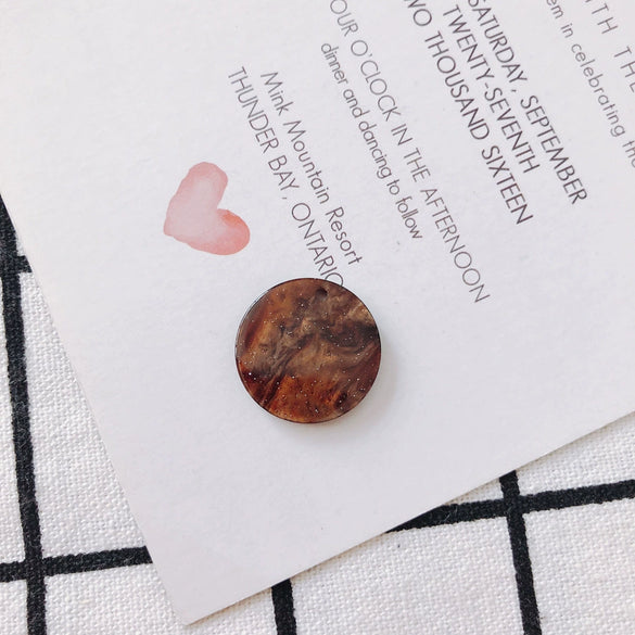 Wholesale Jewelry Accessories Ring Disc Acrylic Acetate Pendant Handmade Earring With Plastic Resin Material And Dripping Glue Process