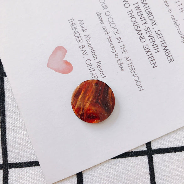 Wholesale Jewelry Accessories Ring Disc Acrylic Acetate Pendant Handmade Earring With Plastic Resin Material And Dripping Glue Process