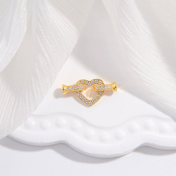 Wholesale Jewelry Accessories 925 Silver Bow Love Pearl Buckle Vshaped Fourleaf Clover Oshaped With Zirconia Design