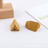 Wholesale Jewelry Accessories Solid Wood Polygon Geometric Perforated Half Pill Earrings Baking Varnish Minimalist